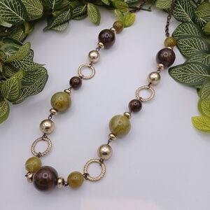 Green and Brown Statement Necklace